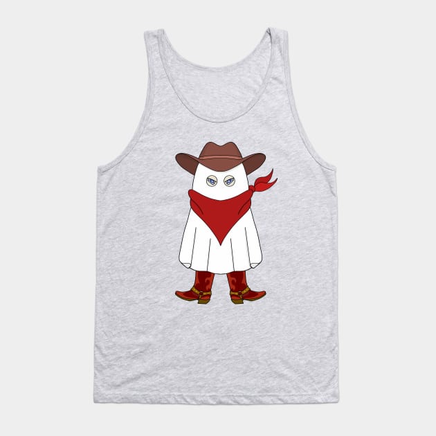 Halloween Ghost Cowboy Tank Top by DiegoCarvalho